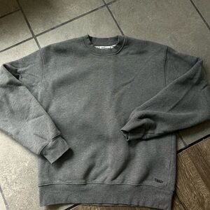 TNA Heather Gray Crewneck Sweater with Ribbed Accents